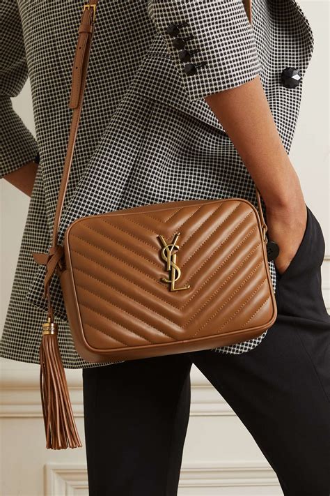 ysl bag tan leather|YSL quilted crossbody bag.